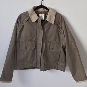 Abercrombie & Fitch Tan Jacket with Corduroy Collar